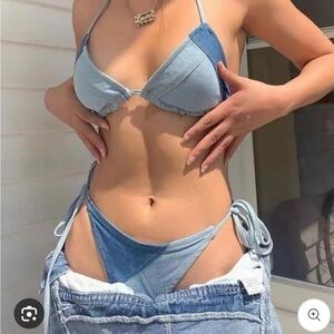 MICAS Size M 2 Pieces Denim
Blue Swimsuit